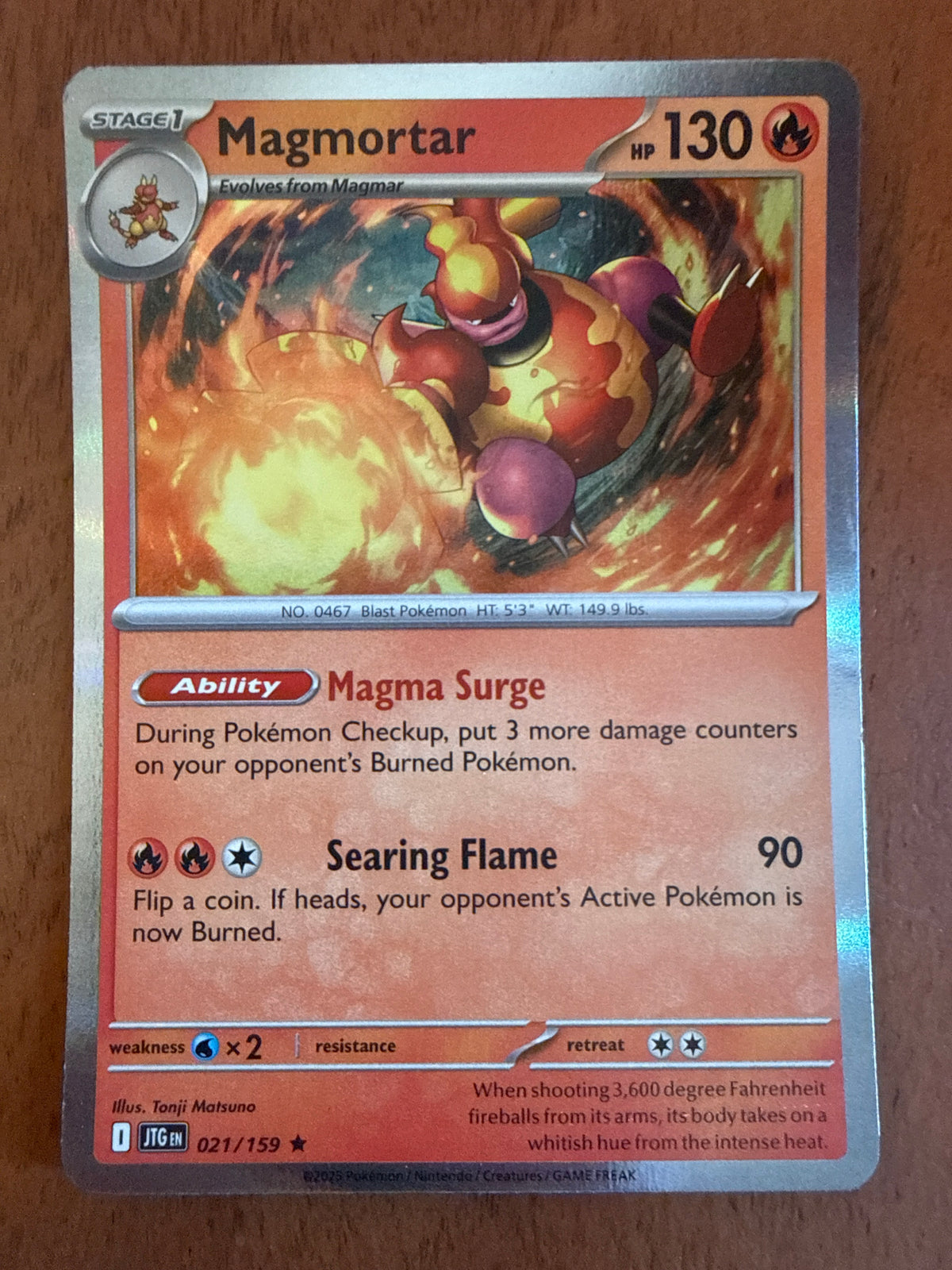Magmortar - Journey Together 021/159 - Holofoil - Near Mint