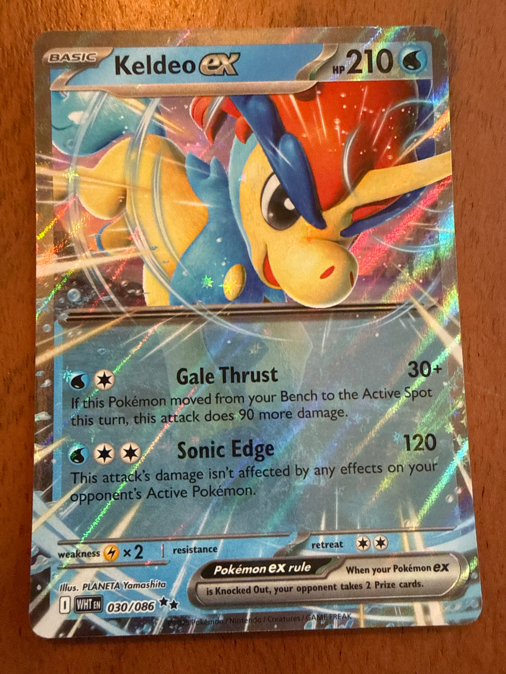 Keldeo ex - White Flare 030/086 - Holofoil - Near Mint