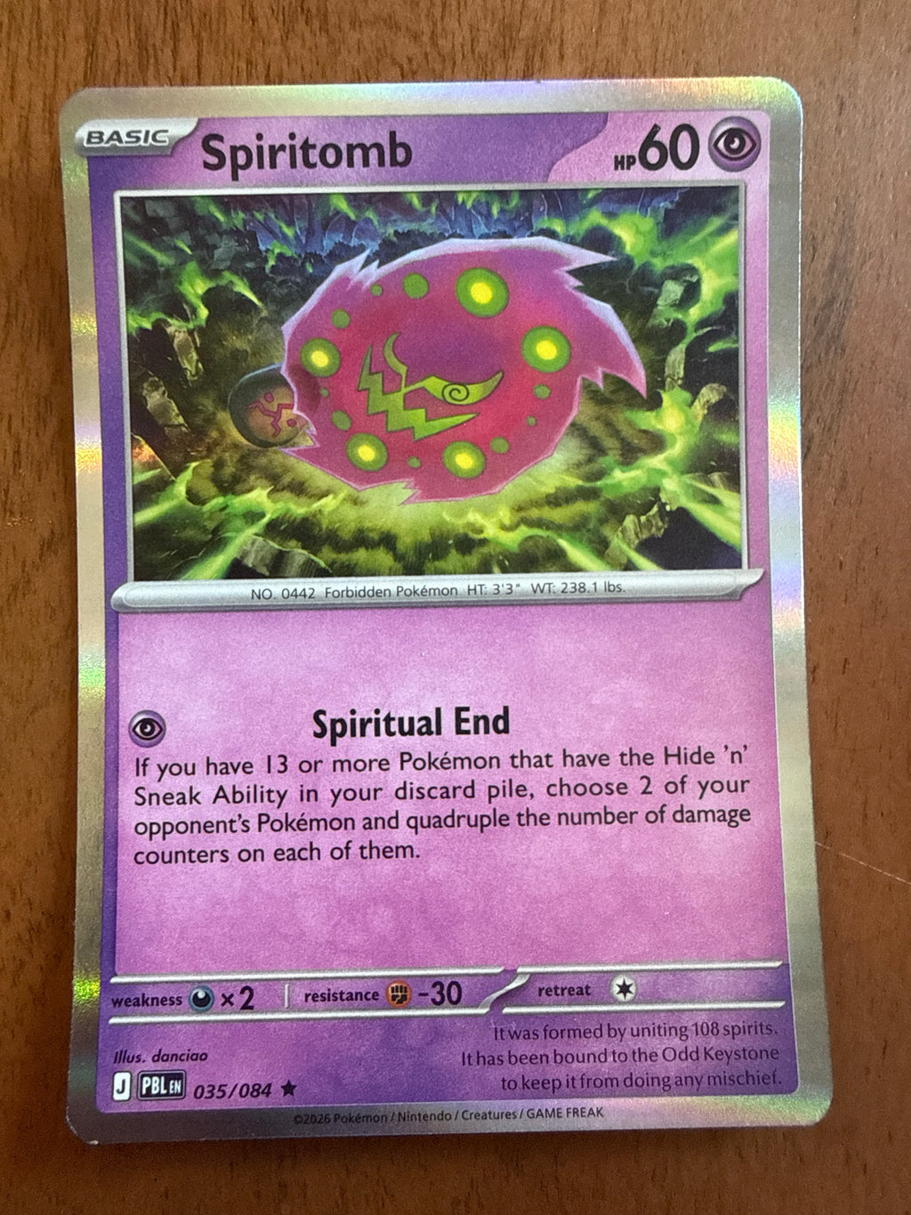 Spiritomb - Pitch Black 035/084 - Holofoil - Near Mint