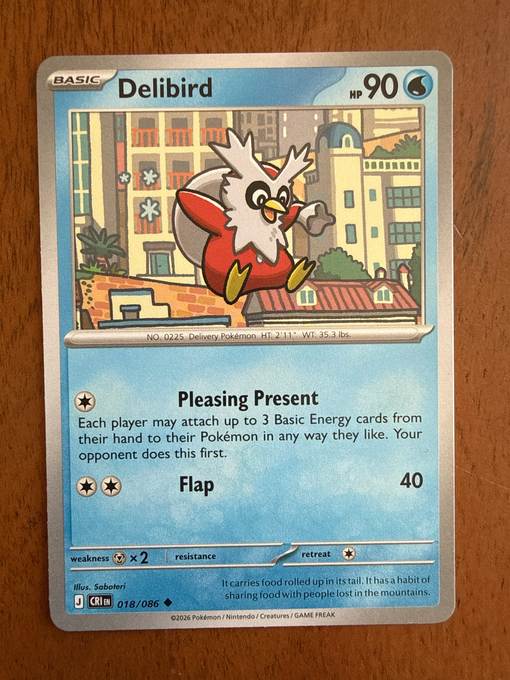 Delibird - Chaos Rising - 018/086 - Near Mint