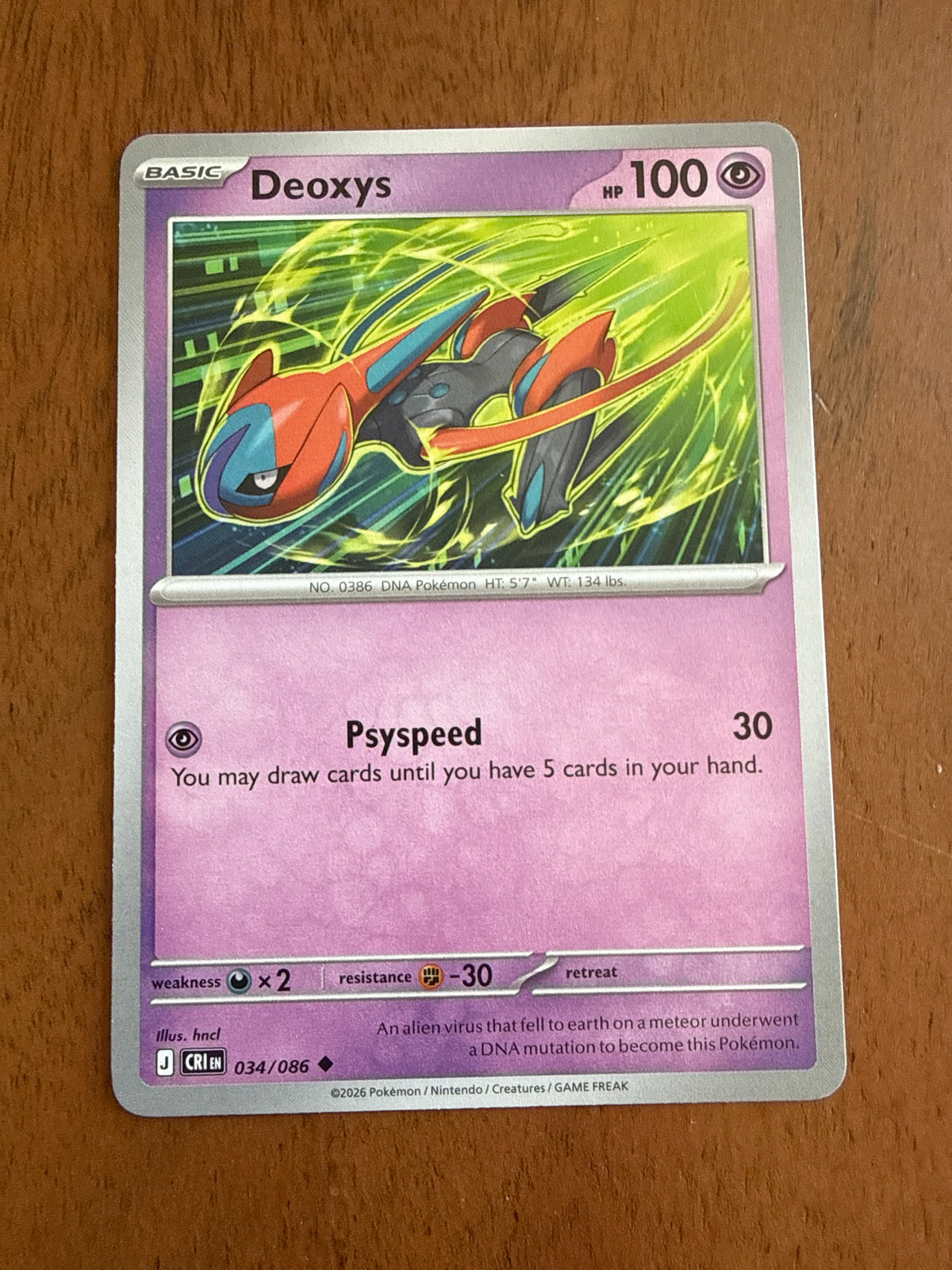 Deoxys - Chaos Rising - 034/086 - Near Mint