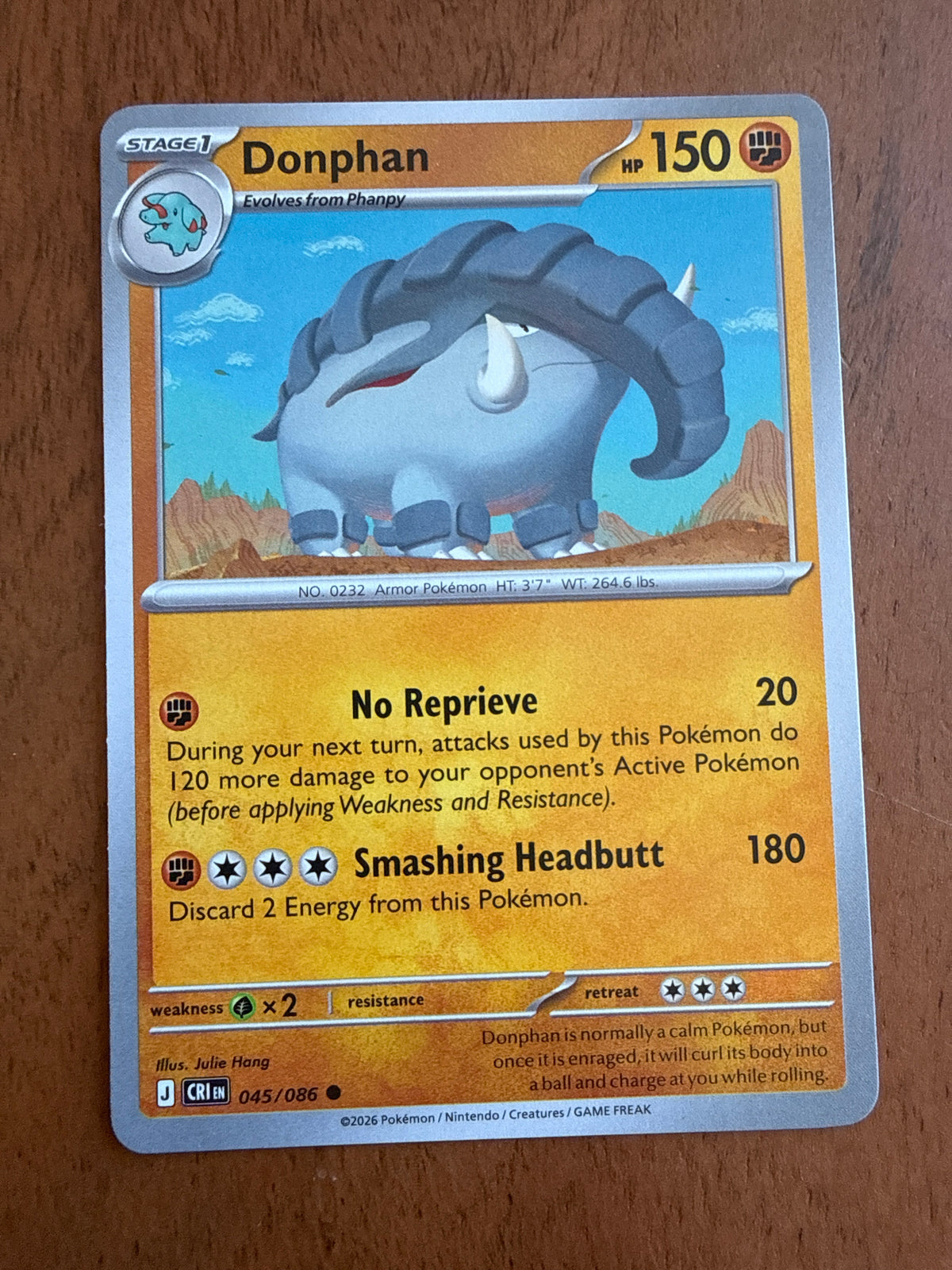 Donphan - Chaos Rising - 045/086 - Near Mint