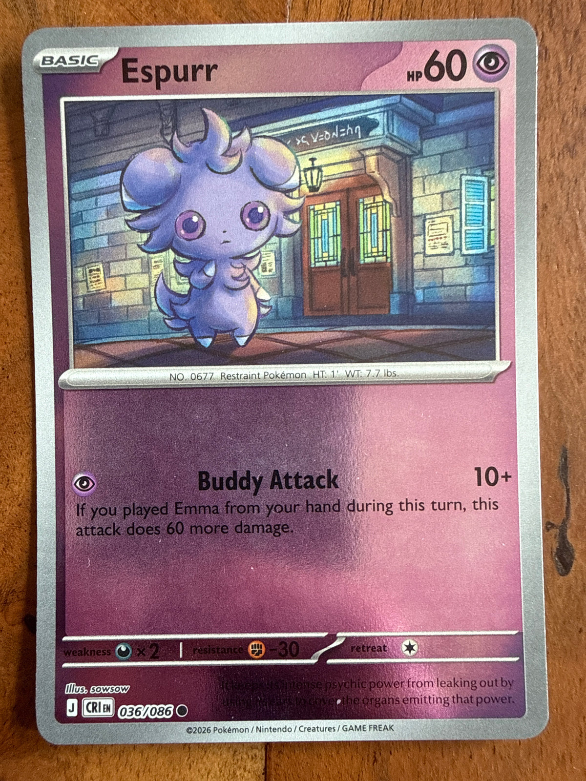 Espurr - Chaos Rising - 036/086 - Near Mint