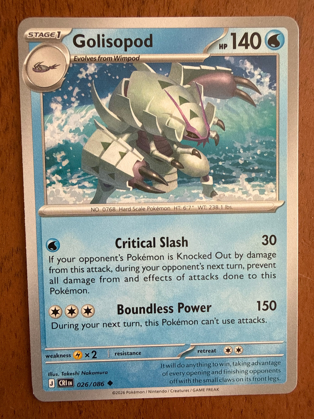Golisopod - Chaos Rising - 026/086 - Near Mint