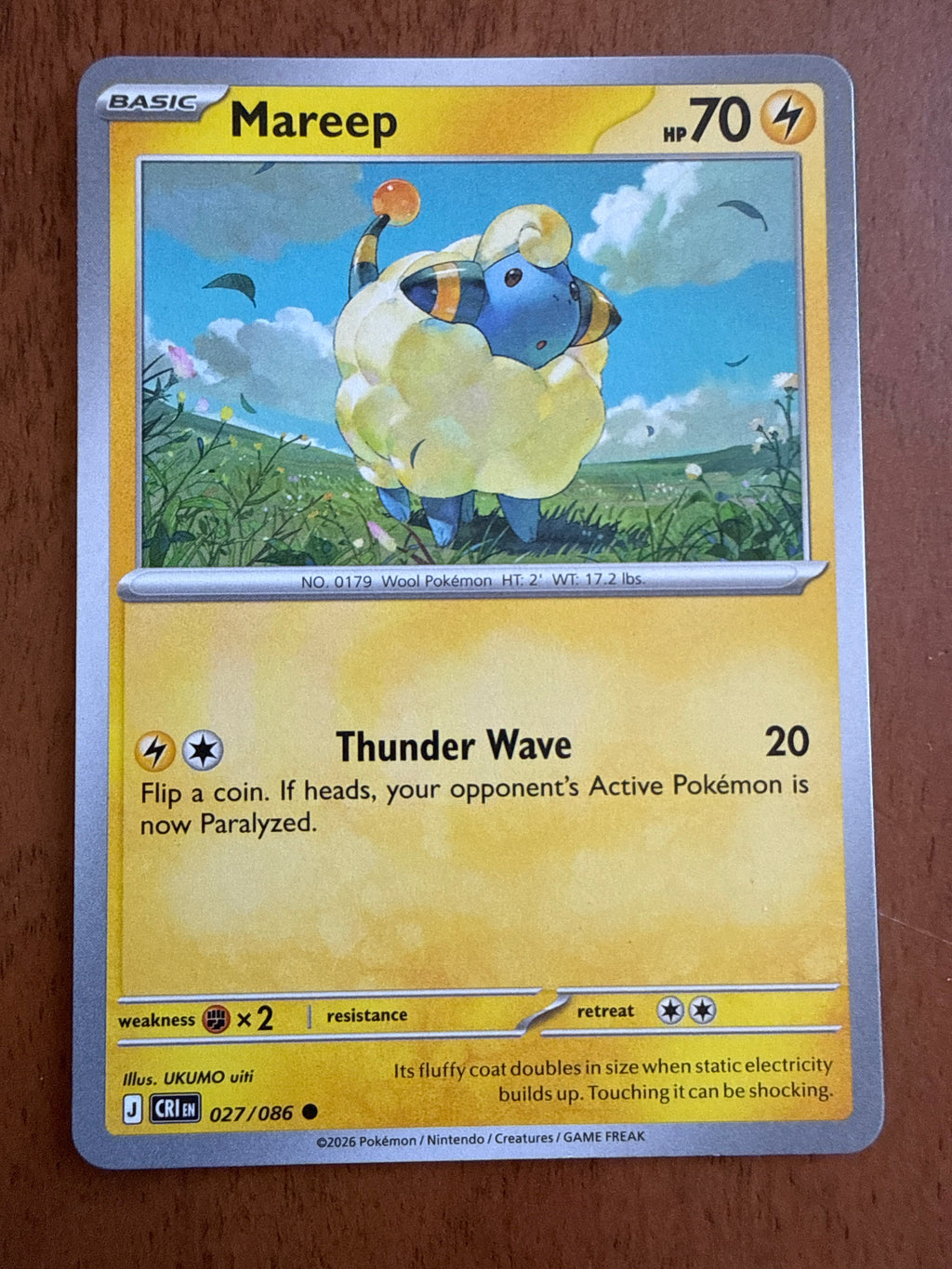 Mareep - Chaos Rising - 027/086 - Near Mint