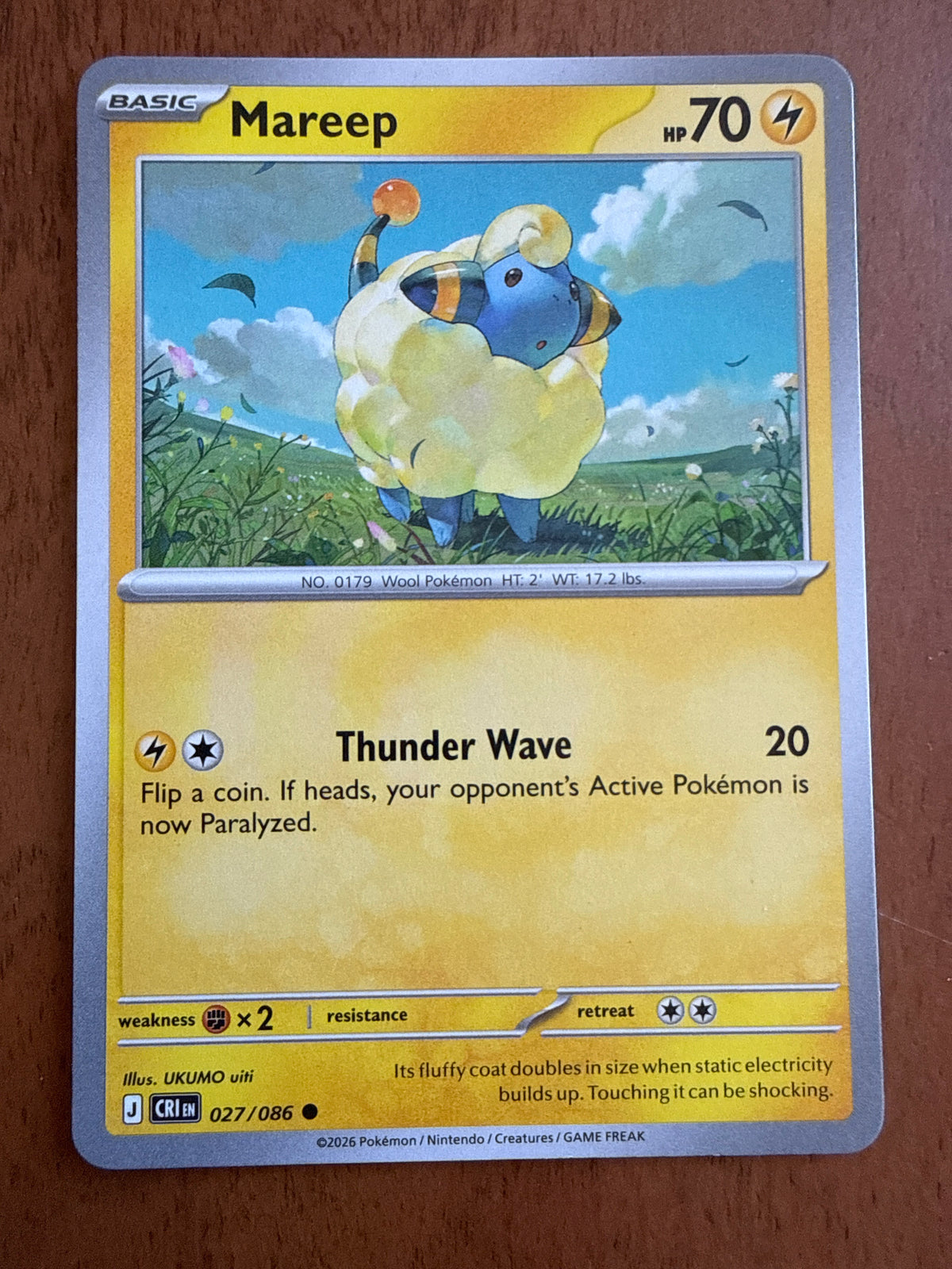 Mareep - Chaos Rising - 027/086 - Near Mint