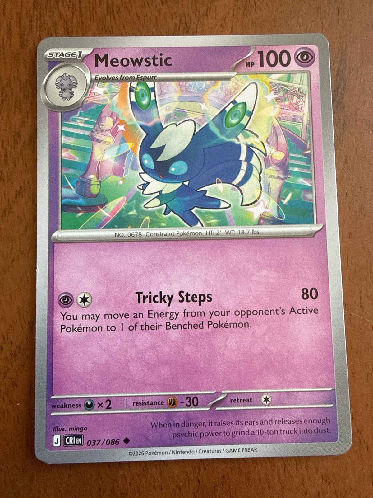 Meowstic - Chaos Rising - 037/086 - Near Mint
