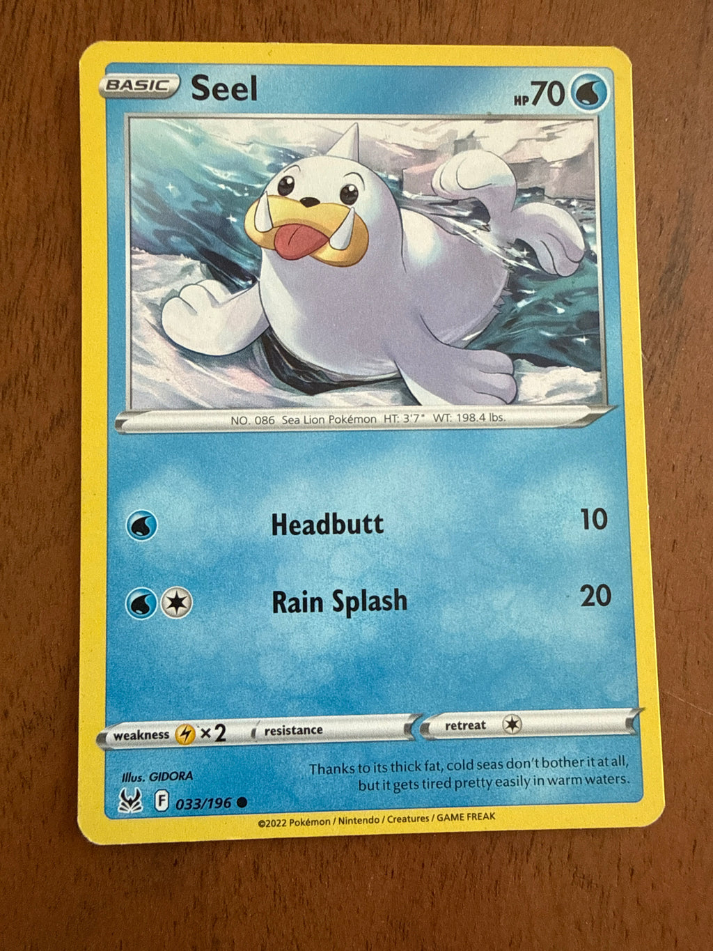 Seel - Lost Origin - 033/196 - Lightly Played