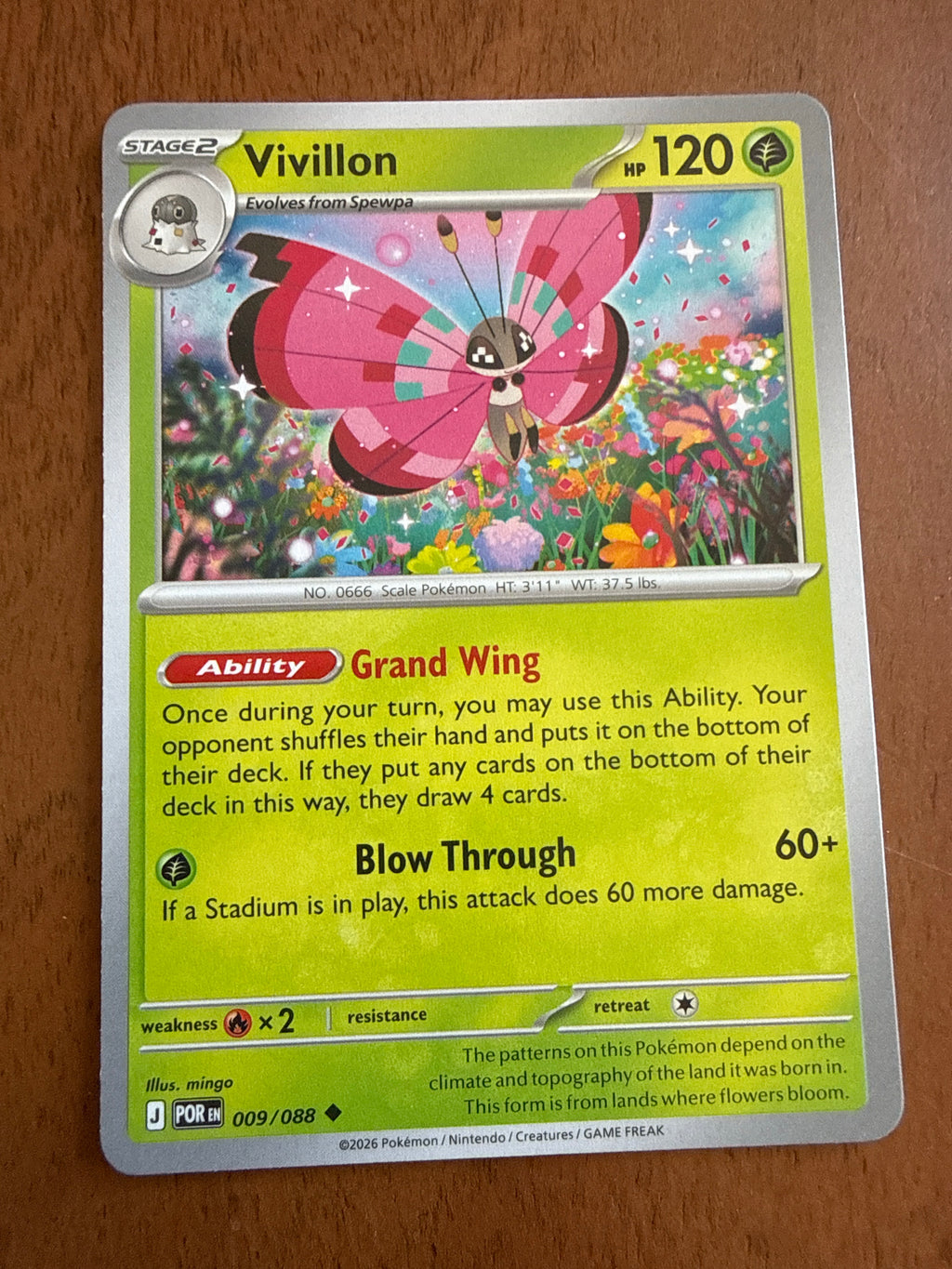 Vivillon - Perfect Order - 009/088 - Near Mint