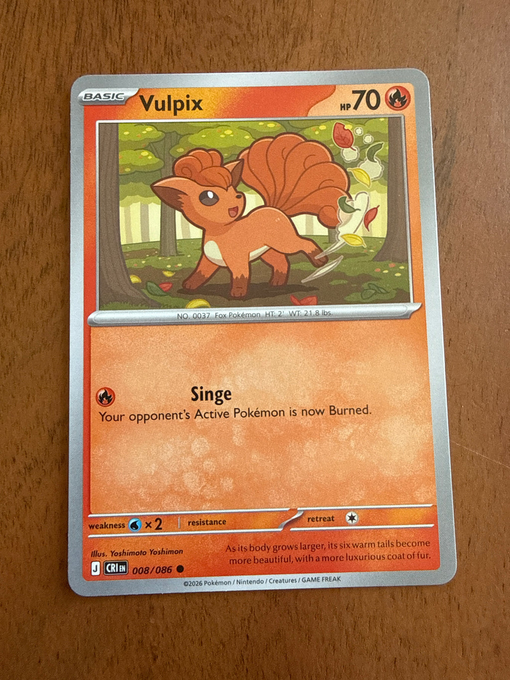 Vulpix - Chaos Rising - 008/086 - Near Mint